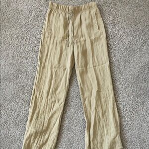 Zara Women's Cream Wide Leg Pants